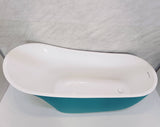 Bathmegastore Marilyn Acrylic Freestanding Slipper Bath L1680 x W730mm Painted Eggshell BMMARILYN-BATH-PAINTED-1680-WASTE-WHITE LS4