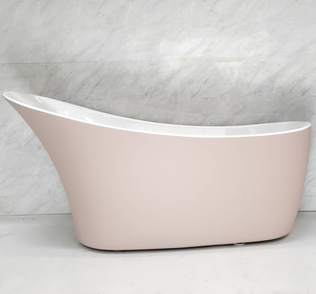 Bathmegastore Marilyn Acrylic Freestanding Slipper Bath L1680 x W730mm Painted Eggshell BMMARILYN-BATH-PAINTED-1680-WASTE-WHITE LS1