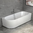 Bathmegastore Sophia Acrylic Rippled Freestanding Bath L1700 x W800mm - Left/Right Handed Polished White BMSOPHIA-BATH-LEFT-WHITE-1700-WASTE-WHITE LS