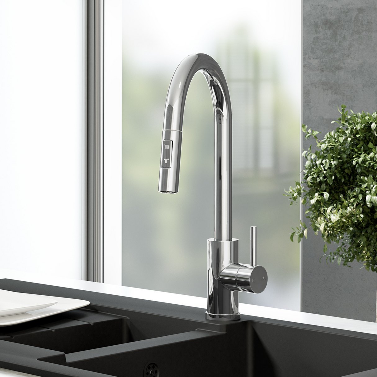 Ellsi Cato Pull-Out Single Lever Kitchen Mixer Tap CHROME CAT-01-CH LS