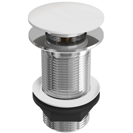 Ellsi White Ceramic Push Button Click Clack Basin Waste - Unslotted CERW002WH
