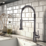 Ellsi Contra Spring Style Pull-Out Single Lever Kitchen Mixer Tap BRUSHED STEEL CON-01-BS LS