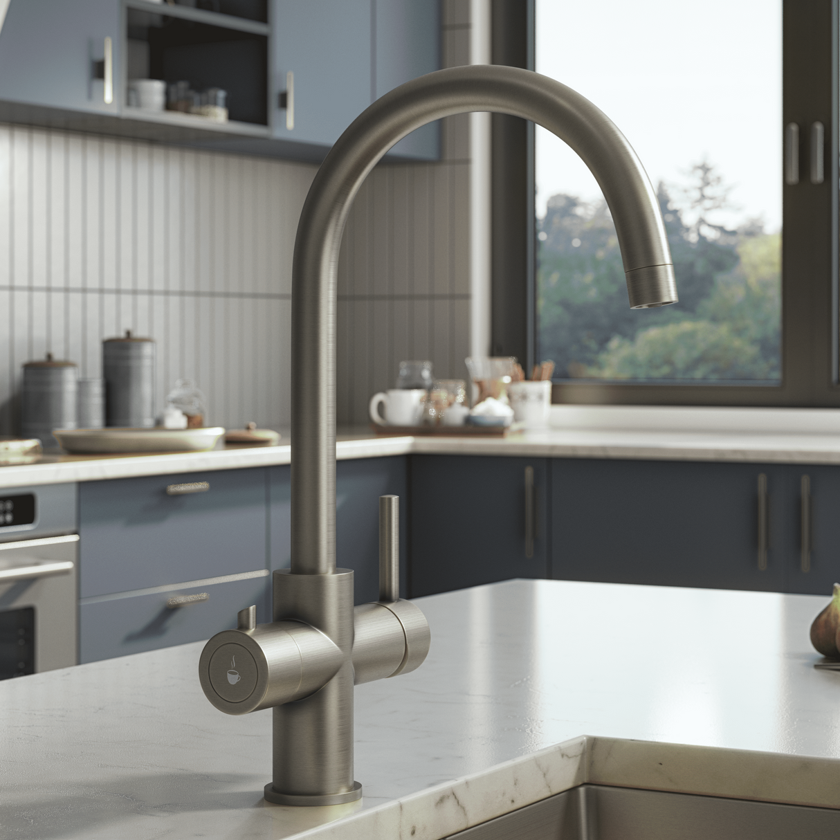 Ellsi Cygne 3in1 Instant Boiling Water Tap With Boiler & Filter BRUSHED STEEL HWT-KIT-12-BS LS