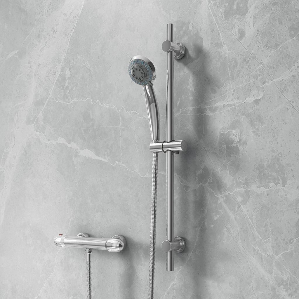 Ellsi Dew Thermostatic Bar Valve & Round Shower Set Chrome SK-08-CH LS1