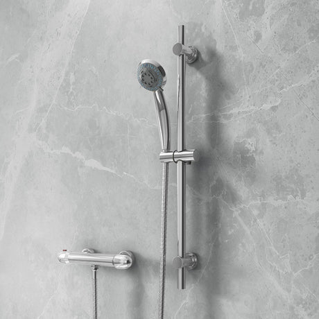 Ellsi Dew Thermostatic Bar Valve & Round Shower Set Chrome SK-08-CH LS1