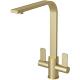 Ellsi Eben Twin Lever Kitchen Mixer Tap BRUSHED BRASS EBE-01-BB