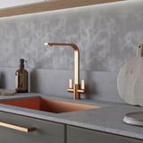 Ellsi Eben Twin Lever Kitchen Mixer Tap BRUSHED COPPER EBE-01-BC LS