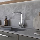 Ellsi Eben Twin Lever Kitchen Mixer Tap CHROME EBE-01-CH LS