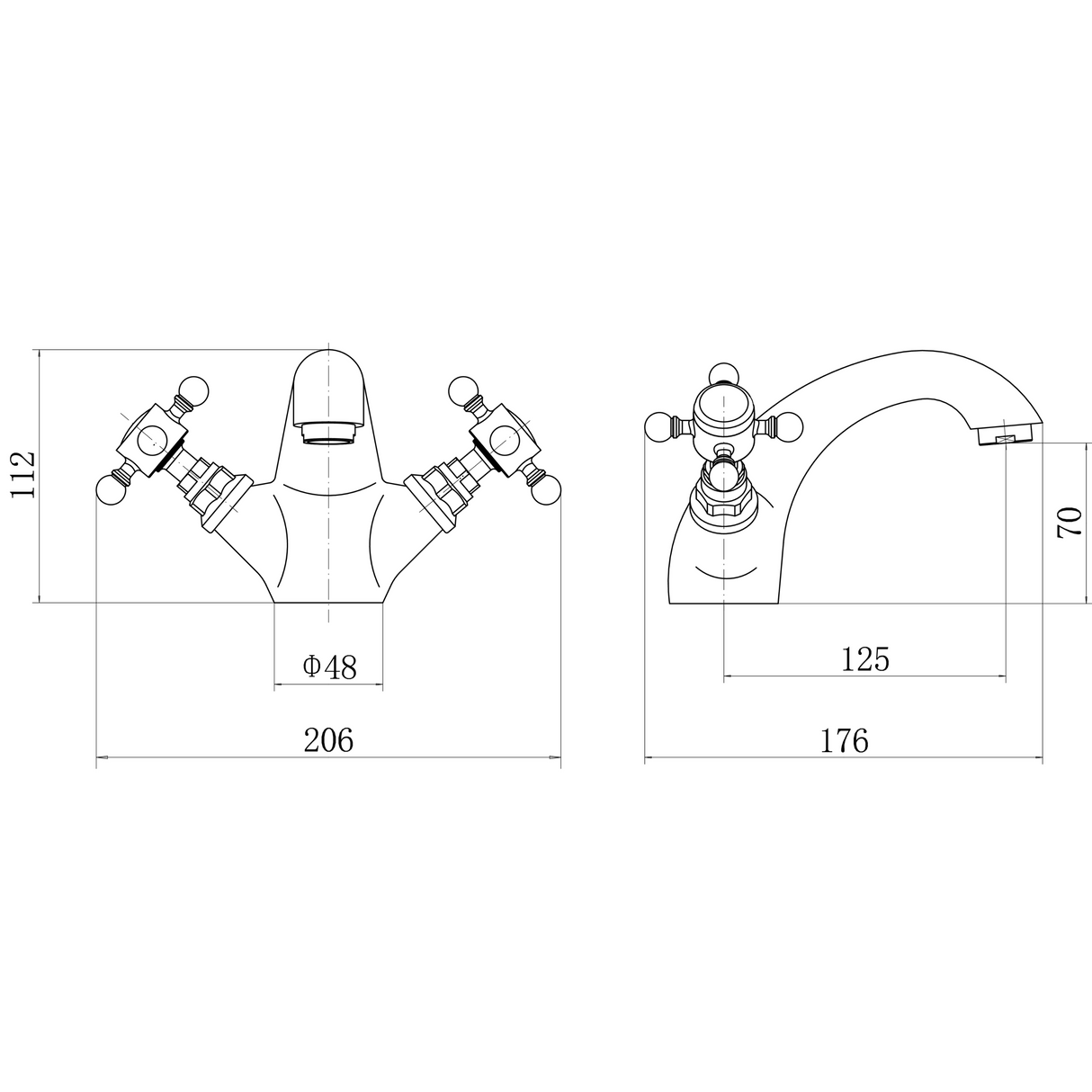 Ellsi Eden Mono Basin Mixer Tap Chrome EDE-01-CH LD