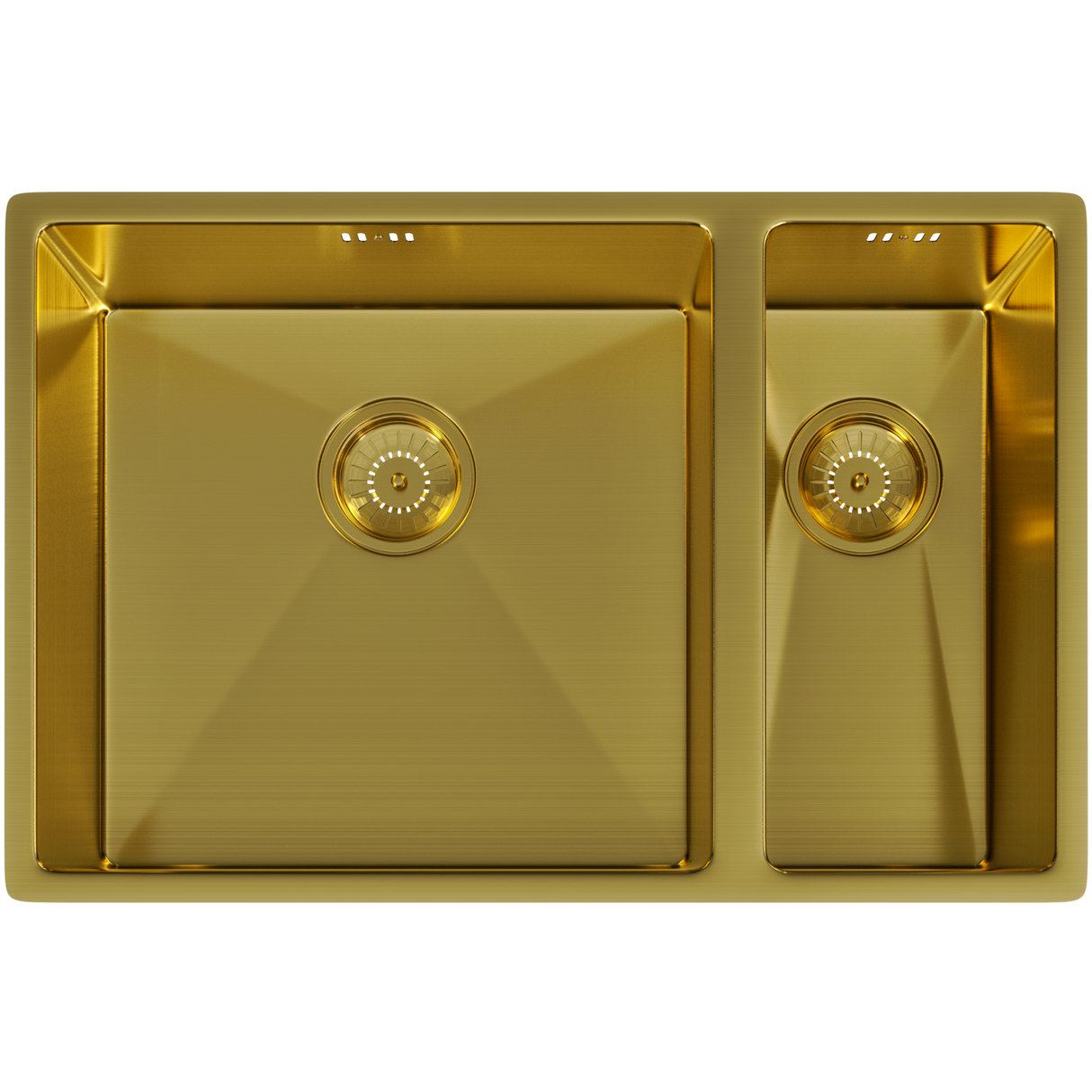 Ellsi Elite 1.5 Bowl Stainless Steel Undermount Kitchen Sink Brushed Gold 670mm x 440mm BRUSHED GOLD PDT-000008_1