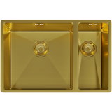 Ellsi Elite 1.5 Bowl Stainless Steel Undermount Kitchen Sink Brushed Gold 670mm x 440mm BRUSHED GOLD PDT-000008_1
