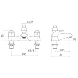 Ellsi Eric Bath Shower Mixer Tap & Shower Kit Chrome ERI-02-CH LD