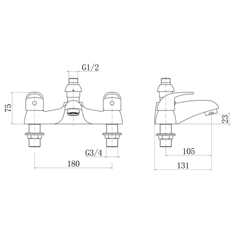 Ellsi Eric Bath Shower Mixer Tap & Shower Kit Chrome ERI-02-CH LD