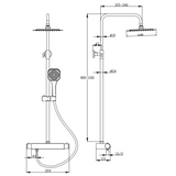 Ellsi Garda 2 Outlet Exposed Cool-Touch Thermostatic Shower Set Chrome SK-03-CH LD