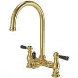 Ellsi Bishop Bridge 3in1 Instant Boiling Water Tap With Boiler & Filter - Black Ceramic Levers BRUSHED BRASS HWT-KIT-04-BB