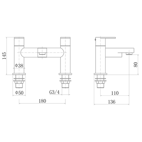 Ellsi Juno Bath Filler Tap Chrome JUN-03-CH LD