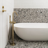 Meir Freestanding Single Lever Bath Shower Mixer Tap With Shower Kit Tiger Bronze MB09-PVDBB LS2