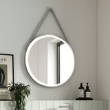 Nuie Salana Round LED Touch Sensor Framed Mirror With Strap H800 x W800mm Chrome LQ723 LS2