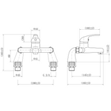 Ellsi Eric Pillar Mounted Bath Filler Tap Chrome LOO-03-CH LD