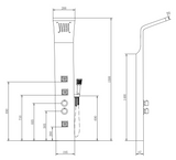 Ellsi Luna Thermostatic Shower Tower Panel LD