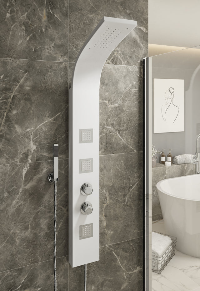 Ellsi Luna Thermostatic Shower Tower Panel Matt White MATT WHITE PDT-000426 LS