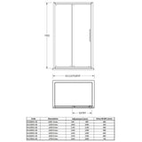 Hudson Reed Apex Sliding Shower Door Chrome, 8mm Glass M1000SS-E8 LD