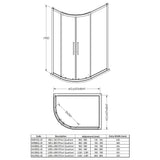 Hudson Reed Apex Offset Quadrant Shower Enclosure, Chrome, 8mm Glass M1280Q-E8 LD