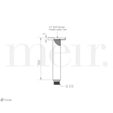 Meir Round Ceiling Shower Arm 150mm Champagne MA07-150-CH LD