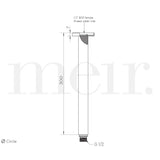 Meir Round Ceiling Shower Arm 300mm Champagne MA07-300-CH LD