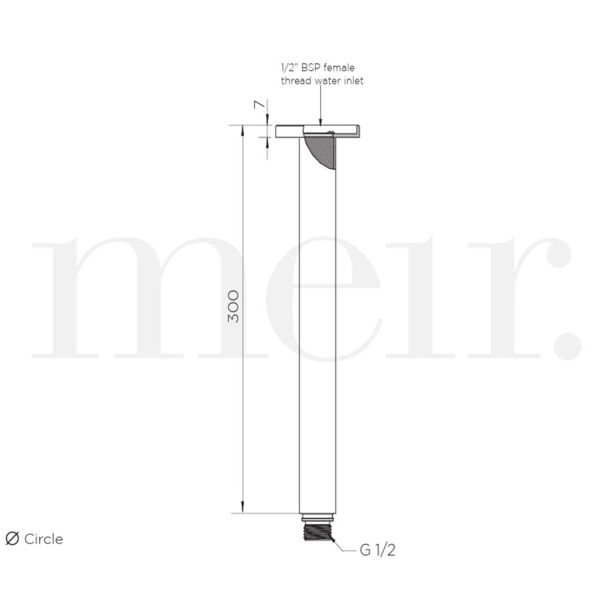 Meir Round Ceiling Shower Arm 300mm Tiger Bronze MA07-300-PVDBB LD