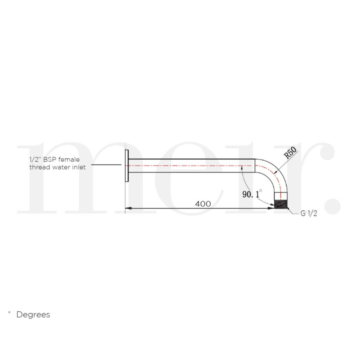 Meir Round Wall Mounted Shower Arm 400mm Shadow MA09-400-PVDGM LD
