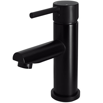 Meir Round Mono Basin Mixer Tap Matt Black MB02_1