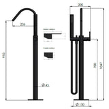 Meir Freestanding Single Lever Bath Shower Mixer Tap With Shower Kit Tiger Bronze MB09-PVDBB LD