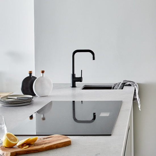 Meir Square Neck Single Lever Kitchen Mixer Tap Matt Black MK02 LS2