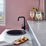 Meir Square Neck Single Lever Kitchen Mixer Tap Matt Black MK02 LS3