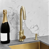 Meir Round Swan Neck Kitchen Mixer Tap Tiger Bronze MK03-PVDBB LS2