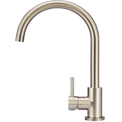 Meir Round Swan Neck Kitchen Mixer Tap Champagne MK03-CH_2