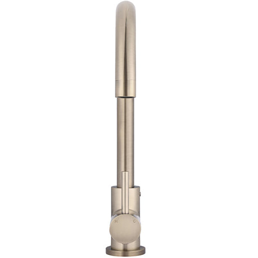 Meir Round Swan Neck Kitchen Mixer Tap Champagne MK03-CH_3