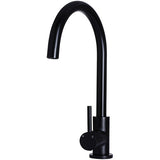 Meir Round Swan Neck Kitchen Mixer Tap Matt Black MK03_1
