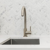 Meir Round Swan Neck Kitchen Mixer Tap Brushed Nickel MK03-PVDBN LS1