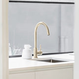 Meir Round Swan Neck Kitchen Mixer Tap Brushed Nickel MK03-PVDBN LS2