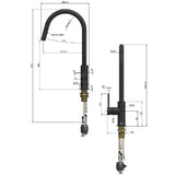Meir Piccola Pull-Out Single Lever Kitchen Mixer Tap Tiger Bronze MK17-PVDBB LD