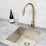 Meir Piccola Pull-Out Single Lever Kitchen Mixer Tap Champagne MK17-CH LS