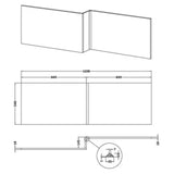 Nuie L-Shaped Shower Bath Front Panel MDF/MFC Satin White MOF173 LD