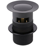 Meir Push Button Click Clack Basin Waste - Slotted Matt Black MP04-A_1