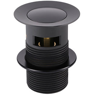 Meir Push Button Click Clack Basin Waste - Slotted Matt Black MP04-A_1
