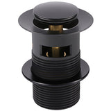 Meir Push Button Click Clack Basin Waste - Slotted Matt Black MP04-A_2