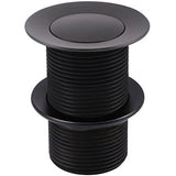 Meir Push Button Click Clack Basin Waste - Unslotted Matt Black MP04-B_1