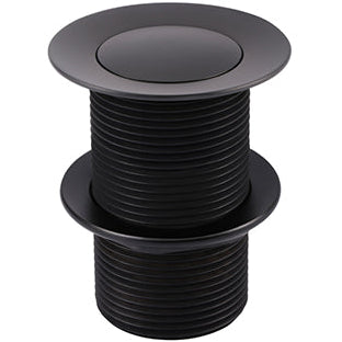Meir Push Button Click Clack Basin Waste - Unslotted Matt Black MP04-B_1
