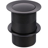 Meir Push Button Click Clack Bath Waste - Unslotted, Without Overflow Matt Black MP04-B40_1